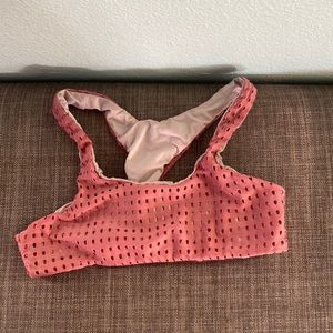 One top Acacia swimwear colors are red is pink and cream